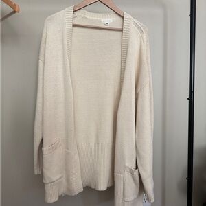 Nordstrom Cream Open-Front Cardigan